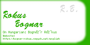 rokus bognar business card